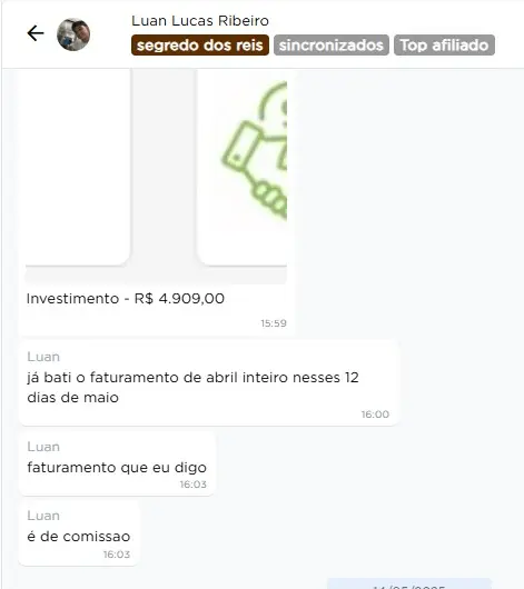 Depoimento de sucesso